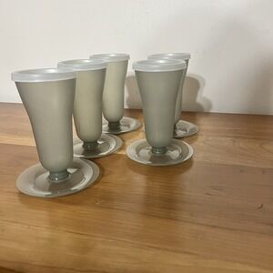 Dessert Parfait Fruit Pudding Cups w/ Lids Smoke Gray Tupperware 754 Set Of 5